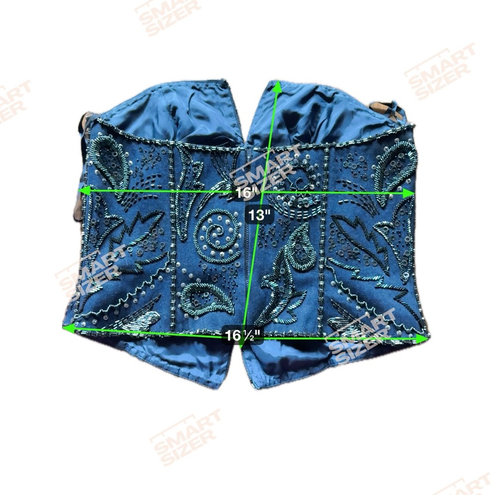 Embellished Navy Blue Women’s Corset with Intricate Beading - Picture 6 of 6
